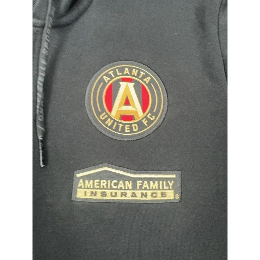 Atlanta United FC Hoodie Sweatshirt Mens Medium Black MLS Soccer Adidas Full Zip
